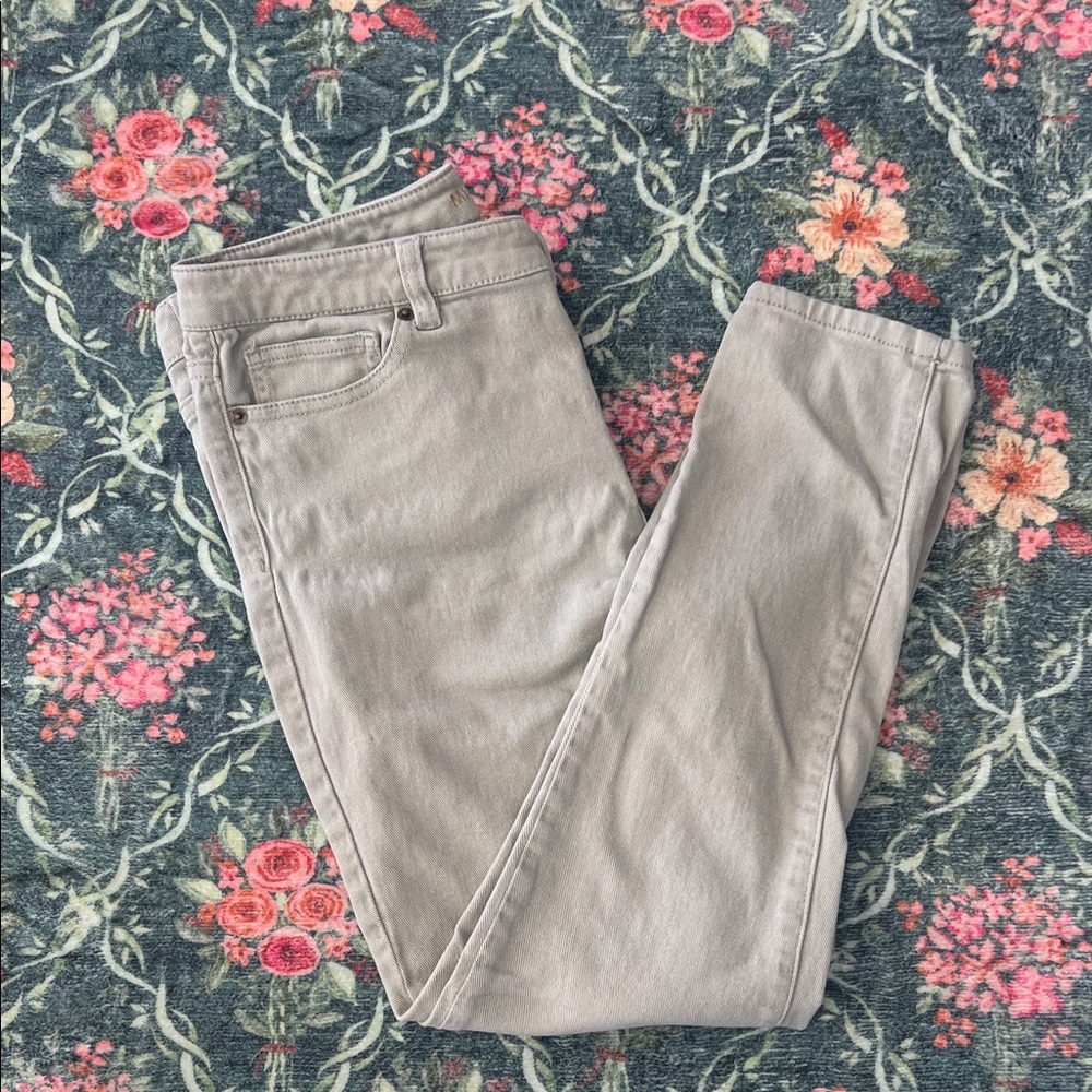 Michael Kors Women's Skinny Jeans in Light Gray/Beige